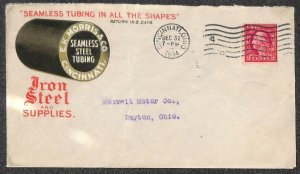 USA 425 STAMP E. K. MORRIS CO TUBING IRON STEEL IRON OHIO ADVERTISING COVER 1914