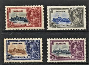 STAMP STATION PERTH - Barbados #186-189 KGV Silver Jubilee MLH CV$30.00