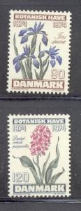 Denmark Sc 560-1 1974 Botanical Garden stamp set mint NH