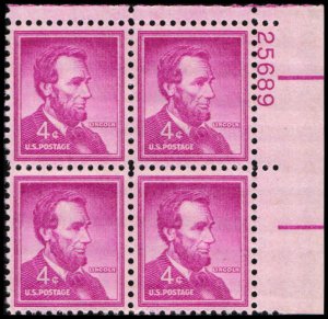 US #1036a LINCOLN MNH UR PLATE BLOCK #25689