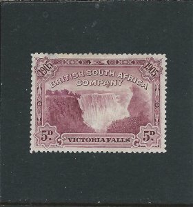 RHODESIA 1905 FALLS 5d CLARET PERF 14 BIRD IN TREE MM SG 96ba CAT £350