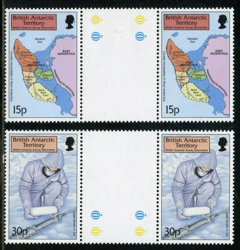 BRITISH ANTARCTIC TERRITORY SCOTT280/84 GUTTER PAIRS MINT NH-SCOTT $45.00