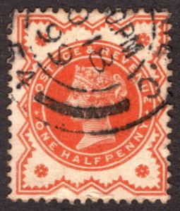 1887, Great Britain, 1/2p, Used, Sc 111, Sg 197