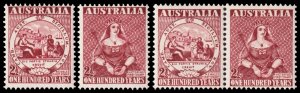 Australia Scott 228-229, 229a (1950) Mint NH VF M