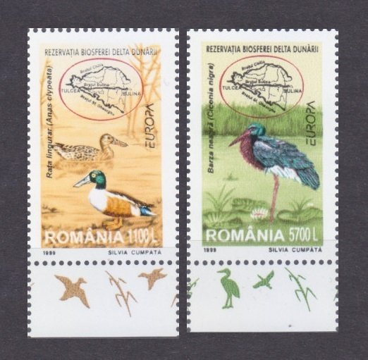 1999 Romania 5414-5415 Europa Cept / Birds  2,00 €