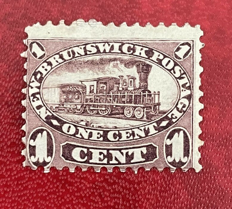 1860 New Brunswick Stamp #6 One Cent Red Lilac Locomotive Train MHH