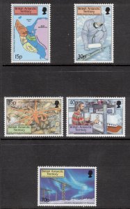 BRITISH ANTARCTIC 1999 Survey Discoveries; Scott 280-84, SG 307-11; MNH