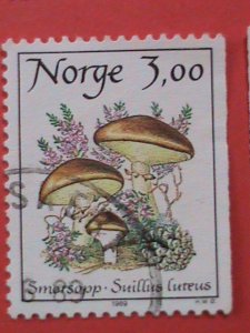 NORWAY STAMP: COLORFUL BEAUTIFUL LOVELY MUSHROOM CTO  SET OF STAMPS.   .VERY RAR