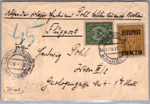 1918 Krakow Poland Overprint Stamp FFC First Flight Cover To Vienna Austria