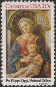 US #2107 1984 20c Madonna & Child by Fra Filippo Lippi  Christmas USED-VF-NH.