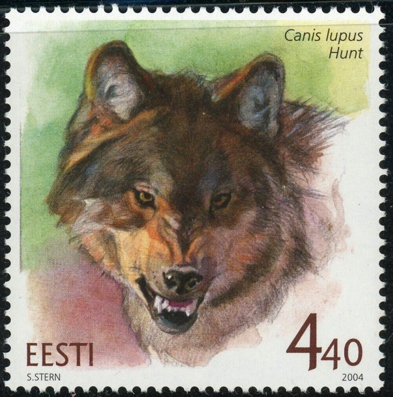 Estonia #482 Wolf Canis Lupus 4.40K Postage Stamp 2004 Eesti MLH