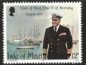 Isle of Man Scott 176 MNH** 1980 King of Norway visit