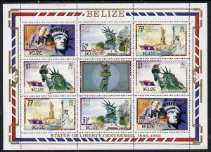 Belize 1986 Centenary of Statue of Liberty perf sheetlet ...