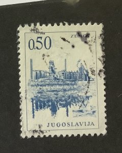 Yugoslavia 1966  Scott  836  used - 50p,  Zenica steel works