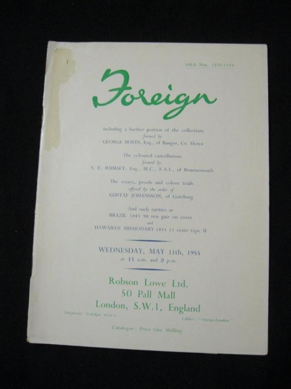 ROBSON LOWE AUCTION CATALOGUE 1955 FOREIGN