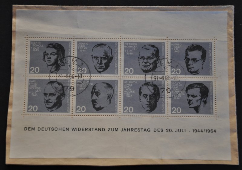 DYNAMITE Stamps: Germany Scott #883-890 (SvSht) – USED