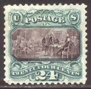 U.S. #130 SCARCE Mint w/ Cert - 1875 24c Pictorial, RE-ISSUE