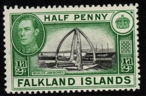 FALKLAND ISLANDS SG146 1938 ½d BLACK & GREEN MTD MINT