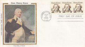 USA 1985 FDC Sc 1851 8c Henry Knox R & R Colorano Silk Cachet