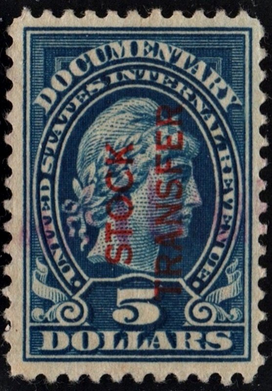 RD16 $5.00 Stock Transfer Stamp (1918) Used