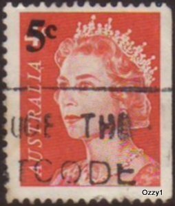 Australia 1967 Sc#398 SG#414 Surcharge 5c on 4c Red QEII Used