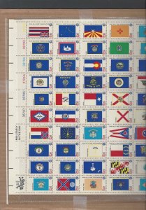 U S Full Sheet Of Mint Stamps Scott #1633-1682 & 1682a American State See Info