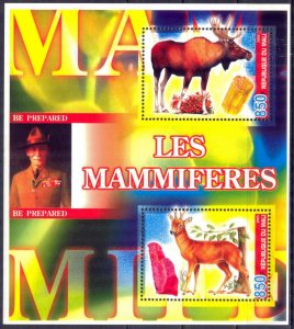 Mali 2005 Animals Deer's Elk Minerals Sheet MNH