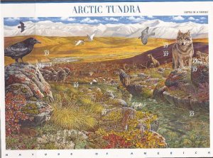 US Stamp - 2003 Alaskan Arctic Tundra - 10 Stamp Sheet - Scott #3802