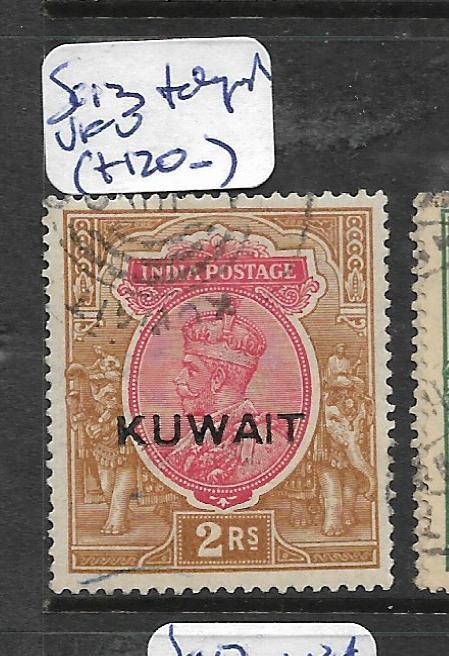  KUWAIT (P01003B)  ON INDIA KGV 2R TELEGRAPH CANCEL SG 13  VFU