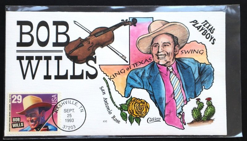 U.S. Used #2771-74 29c Country Music Set of 4 Collins First Day Covers (FDC)