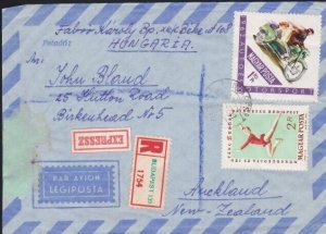 HUNGARY 1963 registered cover to New Zealand...............................A6129