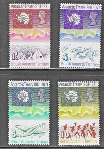British Antarctic Territory (1971) - Scott # 39 - 42,  MNH