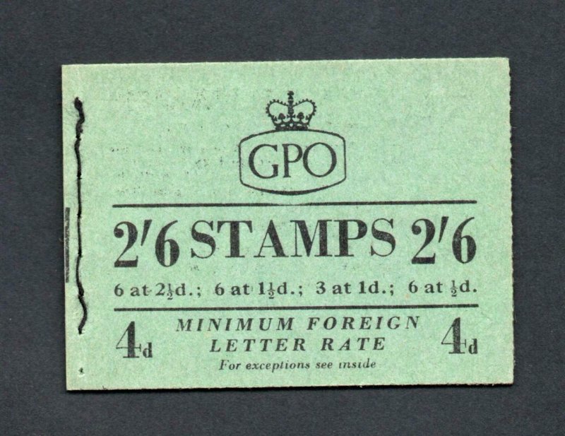 2/6 BOOKLET OCTOBER 1953 (PPR 15mm) SG F8 Cat £150