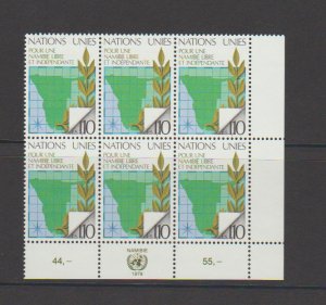 United Nations Geneva 86 Namibia Inscription Block of 6 LR MNH 1979