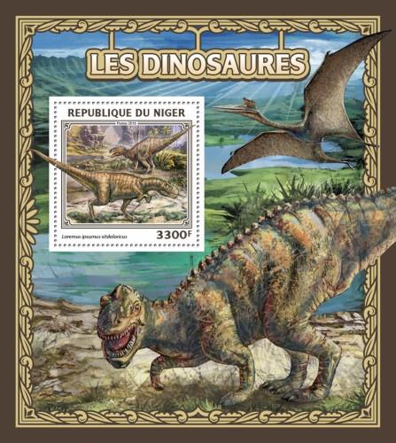 NIGER - 2016 - Dinosaurs - Perf Souv Sheet - MNH