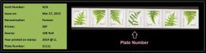 US 4973-4977 4977b Ferns F PNC7 (2014 date, 10K coil) SSP MNH 2015