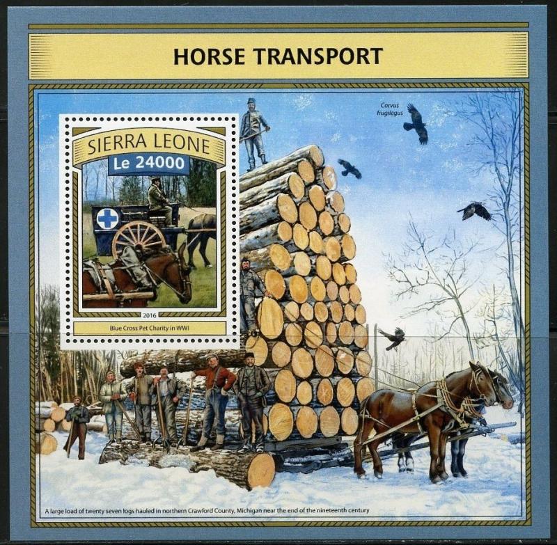 SIERRA LEONE 2016 HORSE TRANSPORT SOUVENIR SHEET  MINT NH