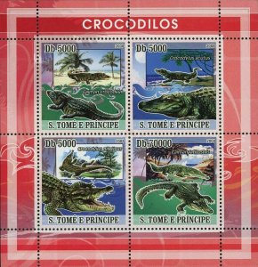 Crocodiles Stamp Caiman Crocodilus Crocodylus Acutus S/S MNH #3355-3358 