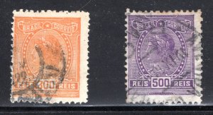 Brazil #205-206  F/VF  Used,  CV $8.00 .....   0770129