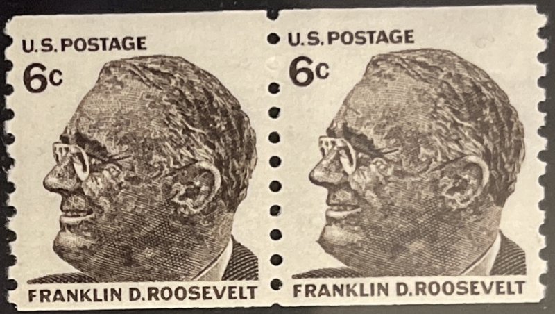 Scott #1305 1968 6¢ Prominent Americans FDR perf. 10 vert. MNH OG pair