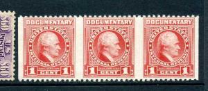 Scott R654a Revenue RARE  Imperf Between Mint Strip of 3 Stamps NH Bx 442