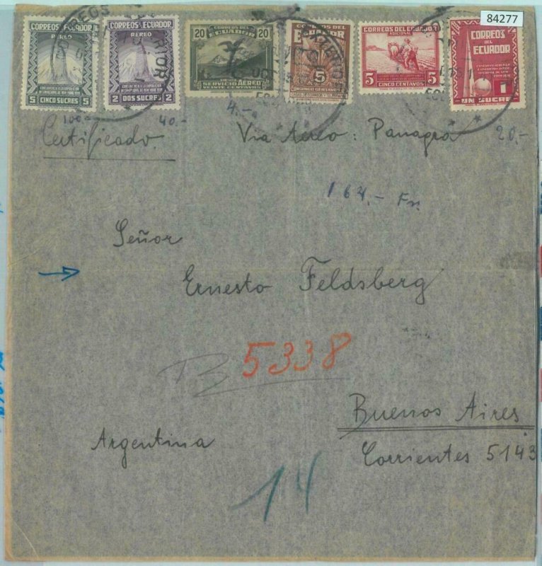 84277 - ECUADOR - POSTAL HISTORY -  LARGE COVER to ARGENTINA 1941 - Agricolture