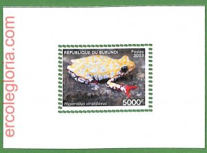 B1215 - BURUNDI - MISPERF ERROR Stamp Sheet - 2023 - Animals, FROG-