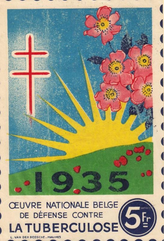 Belgium 1935 TB Window Label 5 Fr  