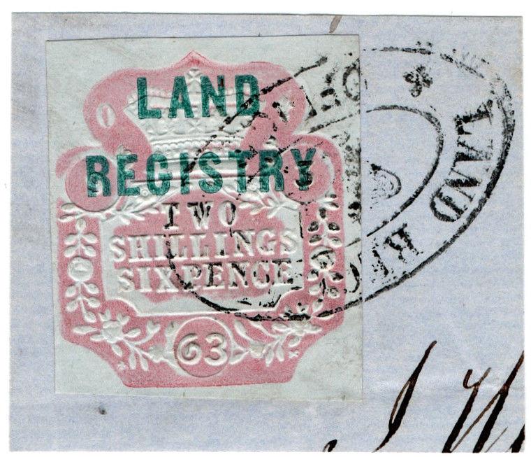 (I.B) QV Revenue : Land Registry 2/6d (1862)