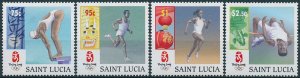 St Lucia Stamps 2008 MNH Olympics Olympic Games Beijing Swimming 4v Set