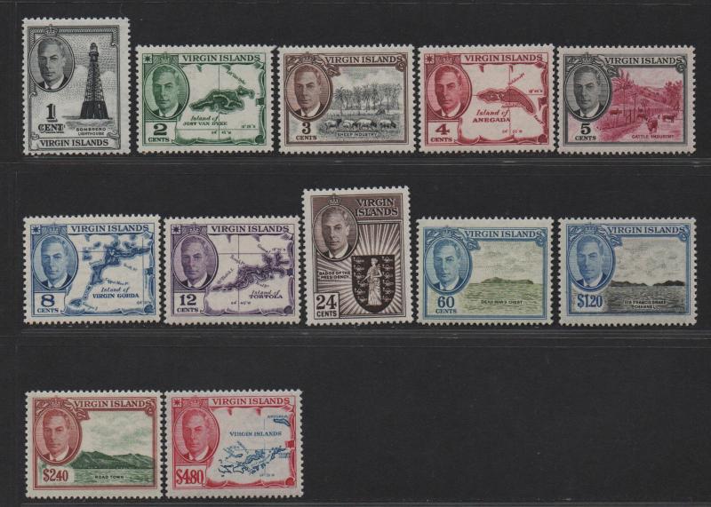 $Virgin Isl. Sc#102-113 M/LH/VF, complete set, Cv. $50.90