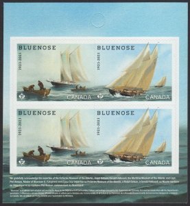 NEW! BLUENOSE = 100th Anniversary = SAILING SHIP = MIDDLE BK of 4 Canada 2021