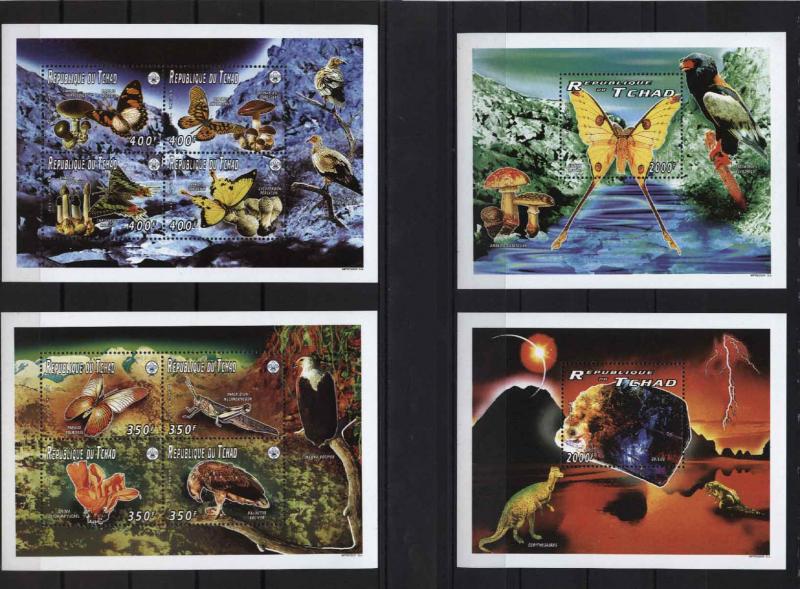 Chad Butterflies/Mushrooms/Scouts/Birds/Minerals MNH