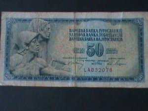 ​YUGOSLAVIA-1968- NARODNA BANK $50 DINARA-CIRCULATED-VF-56 YEARS OLD